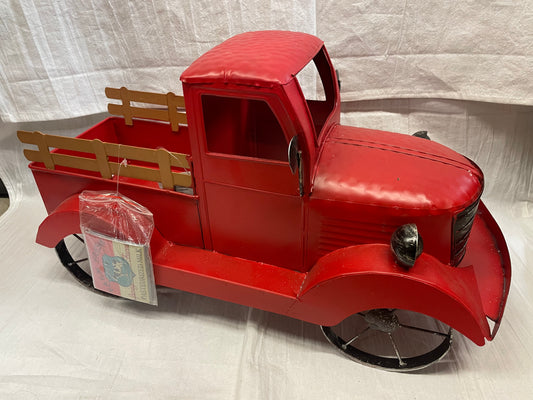 18.9" Metal Antique Red Truck