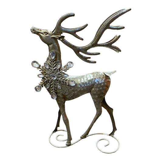 20" Metal silver Deer Fig