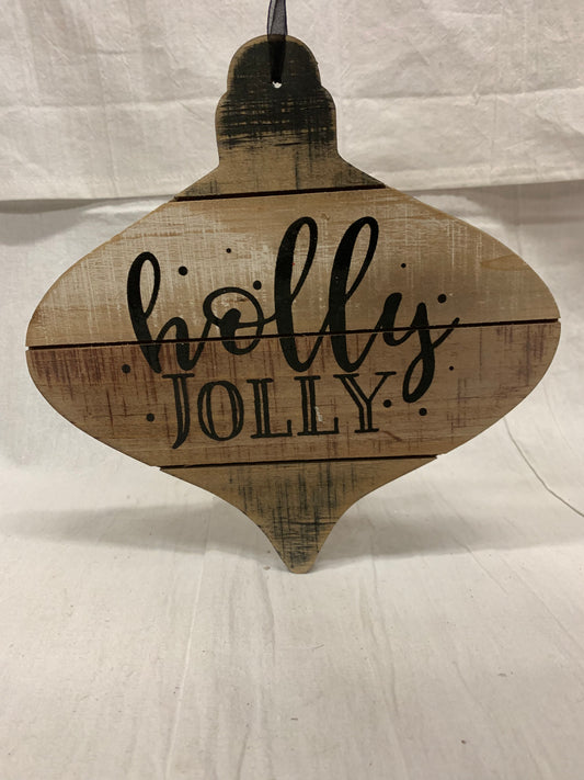 Wood Orn Sign w/Text, 2 Kinds