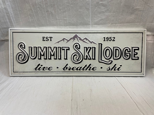 24" Summit Ski Lodge Embossed