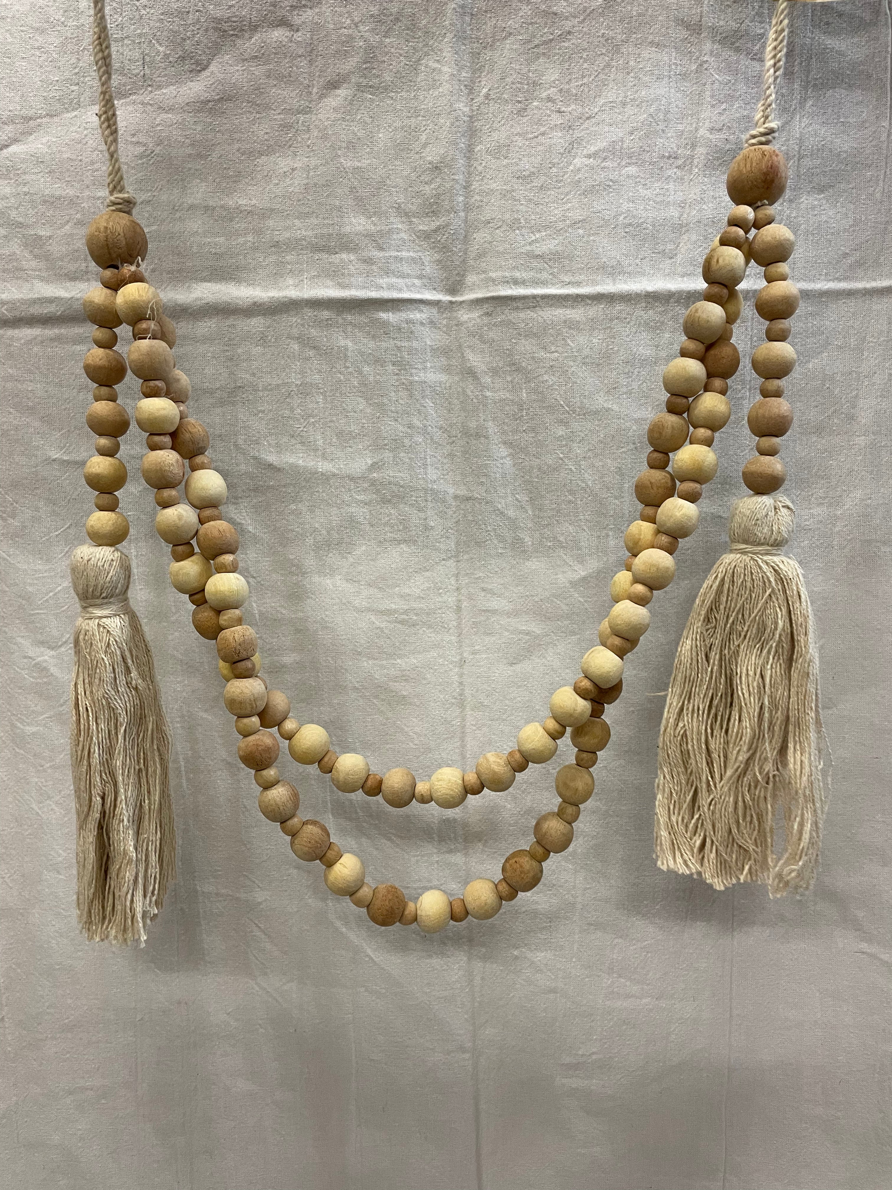 Wood Bead Garl w/Tassels, Tan – Anderson's Seed & Garden