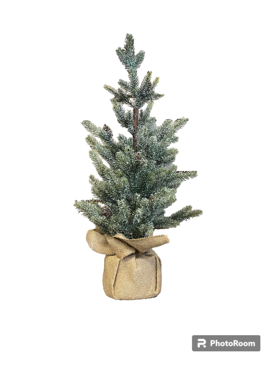 24" Faux Snow Frost Pine Tree