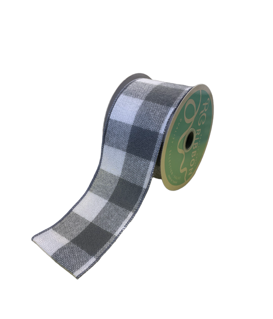 Soft Checker Ribbon, Gray/Wht