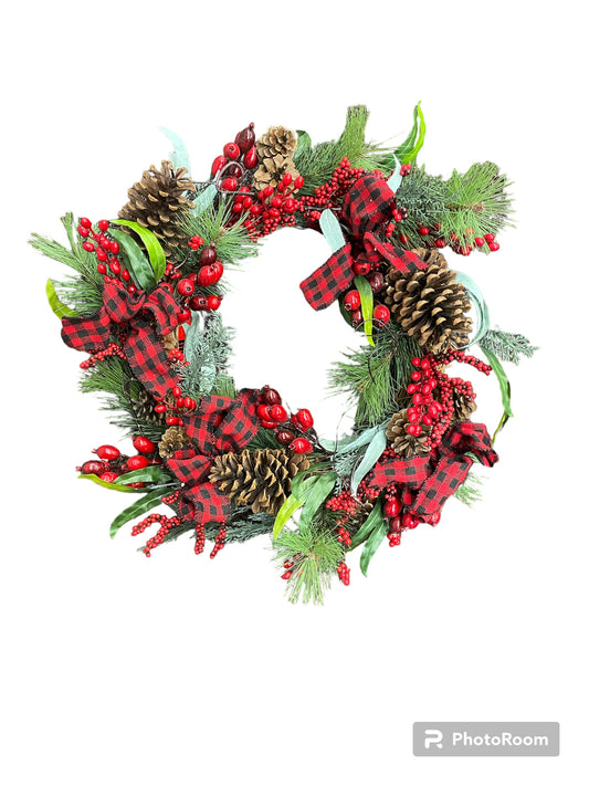 24" Berry cone Wreath