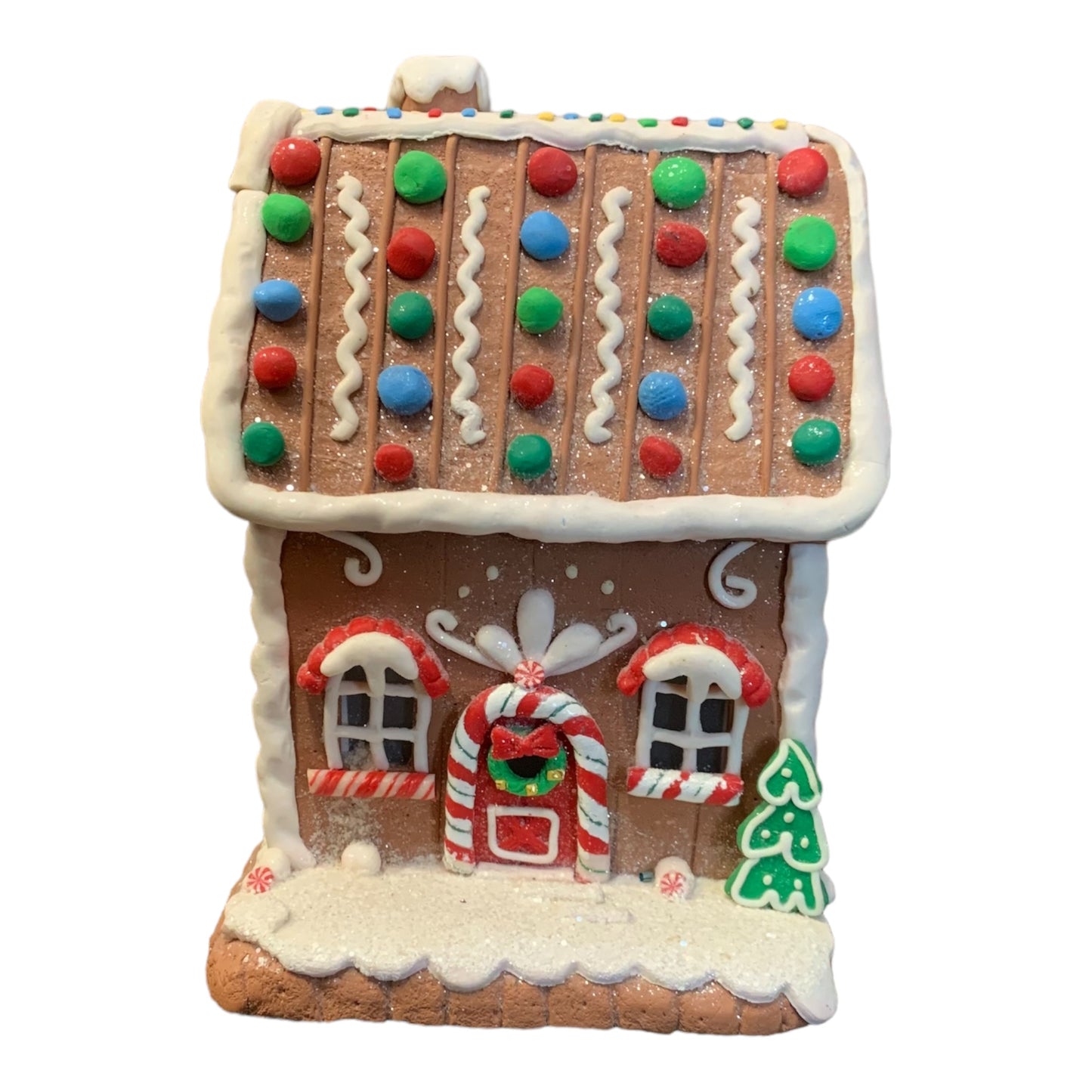 7.5" Gingerbread House Lighted