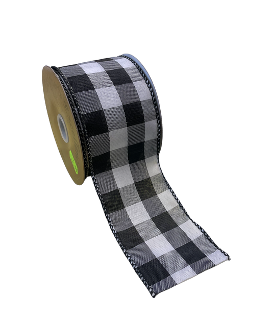 Checker Ribbon, Black/White