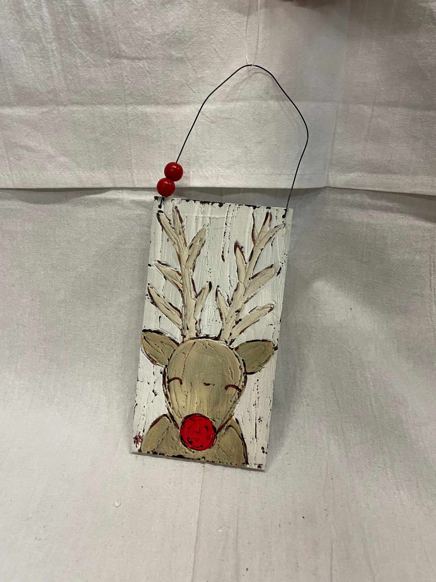Reindeer Wood Sign Ornament