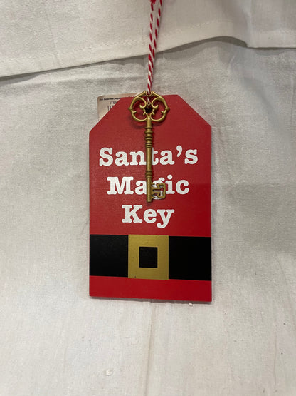 Santa's Mag Key Orn, Rd/Wht/Gd