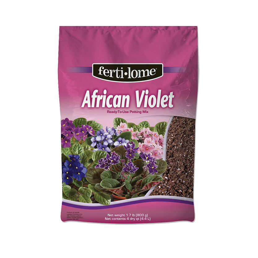 Fertilome African Violet potting mix packaging on a white background