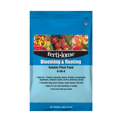 Fertilome Blooming & Rooting Soluble Plant Food package on a white background