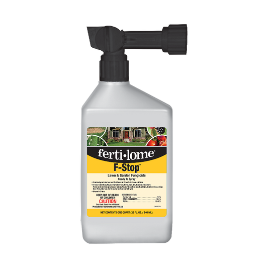 Ferti-Lome F-Stop lawn and garden fungicide spray bottle on a white background