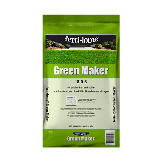 Fertilome Green Maker lawn food package on a white background