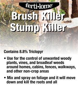 Fertilome Brush Killer Stump Killer product description with text on a white background