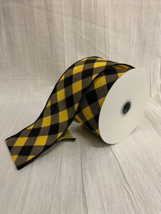 Checker Ribbon, Black, Yellow