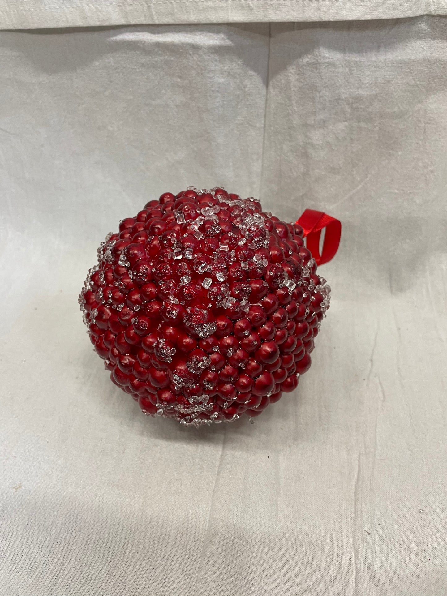 Iced Red Berry Ball Orn