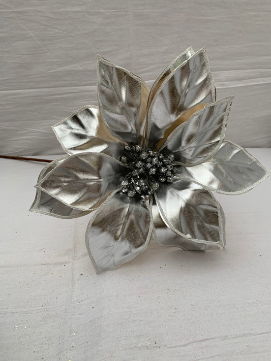 Metallic Silver Poinsettia