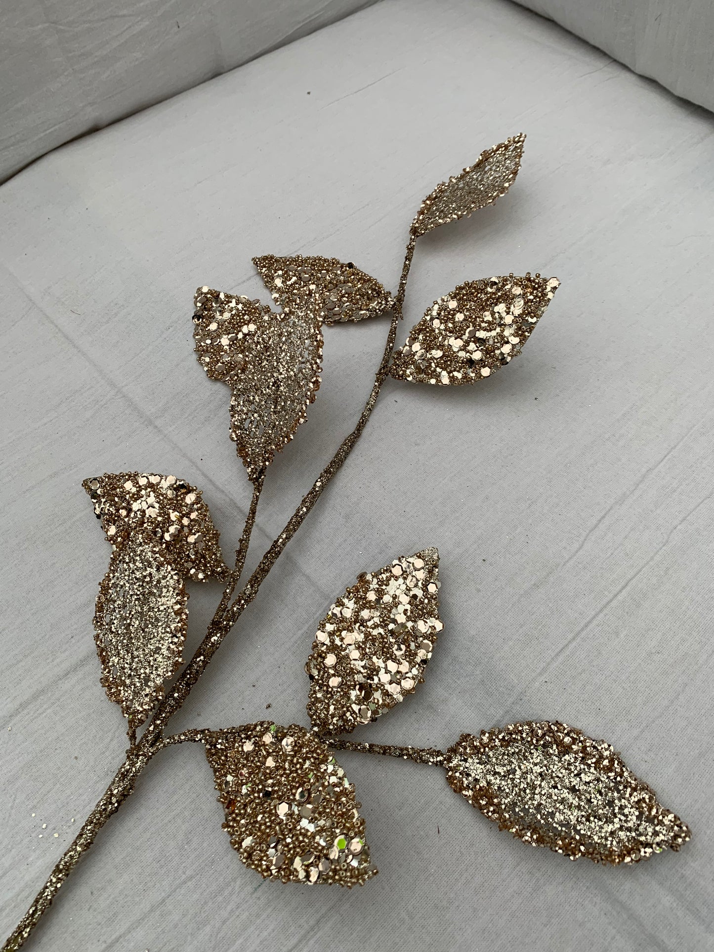 Glit Seq Leaves, Cham/Rose Gld