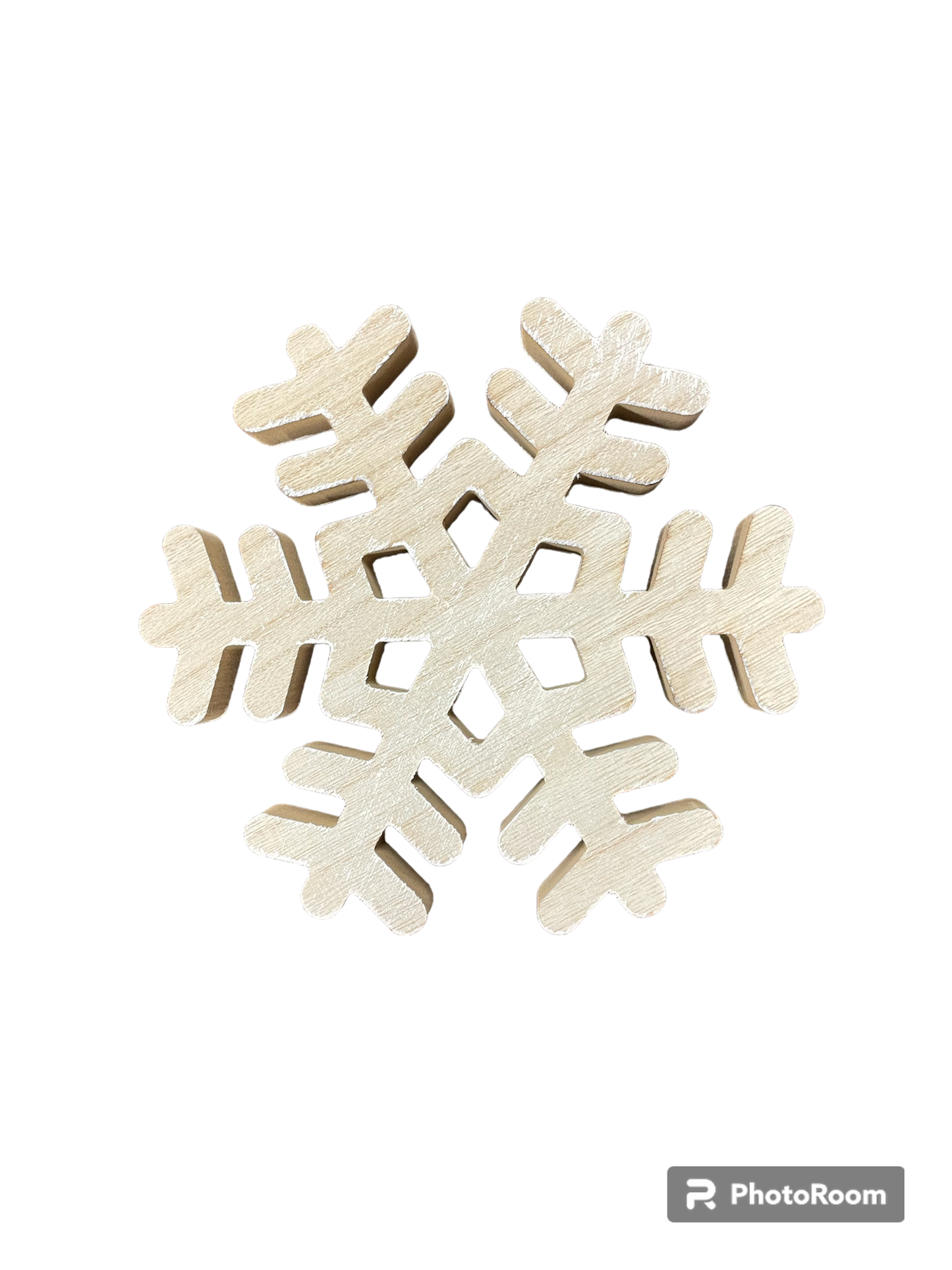 Snowflake Wood Shelf 7"