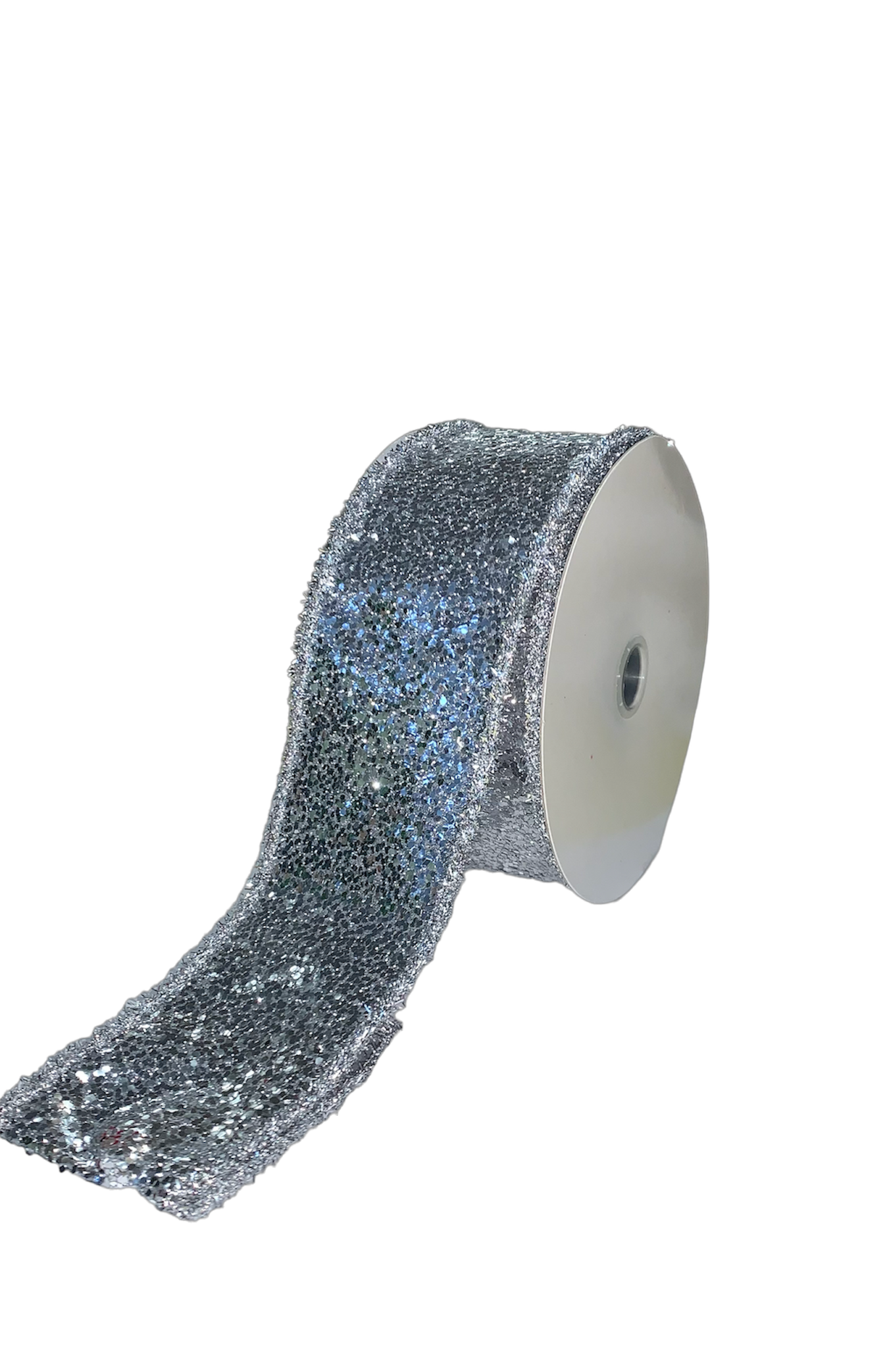 Glitter Sequin Ribbon, Silver