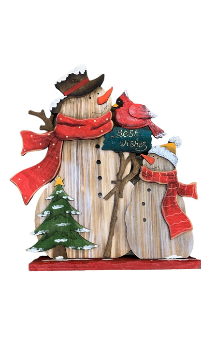 Plywood rustic Santa & Snowman