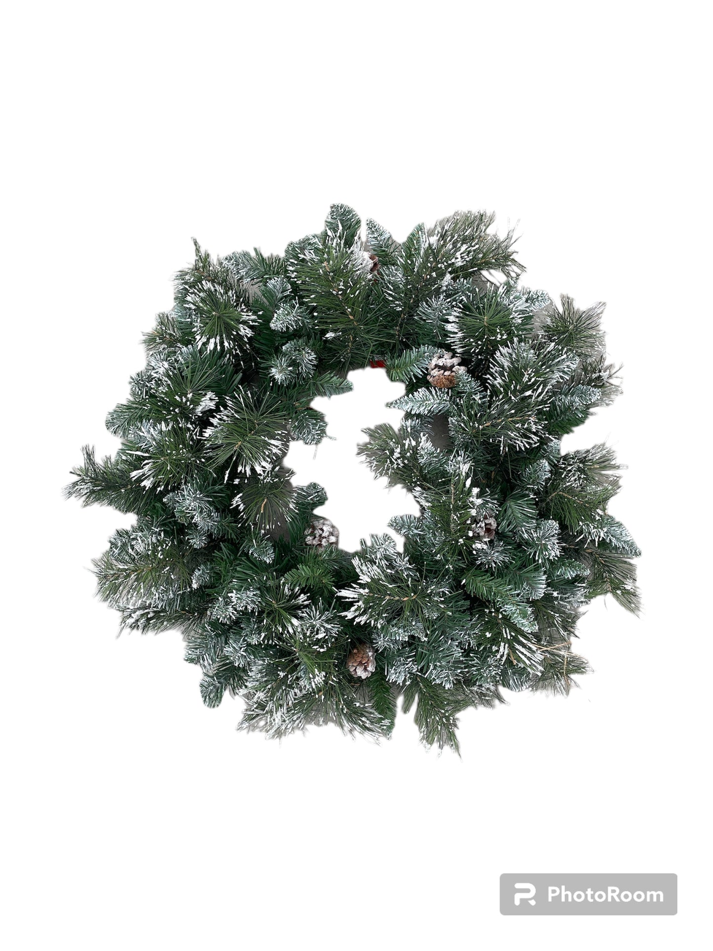 30" Mixed Snow Pine Wreath