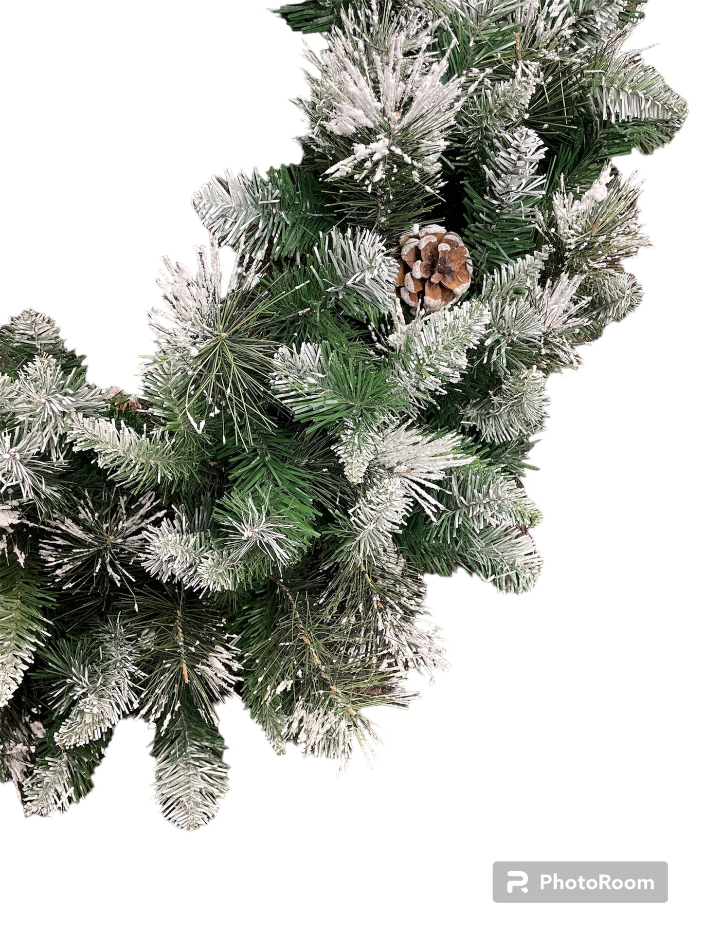 36" Mixed Snow Pine Wreath