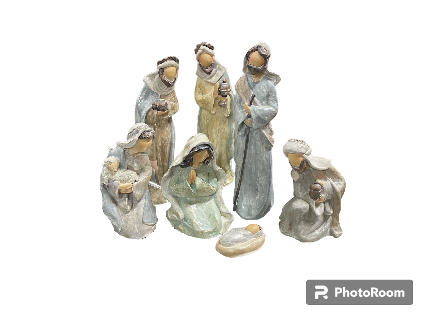 7 Pc Res Pastel/Pearl Nativity