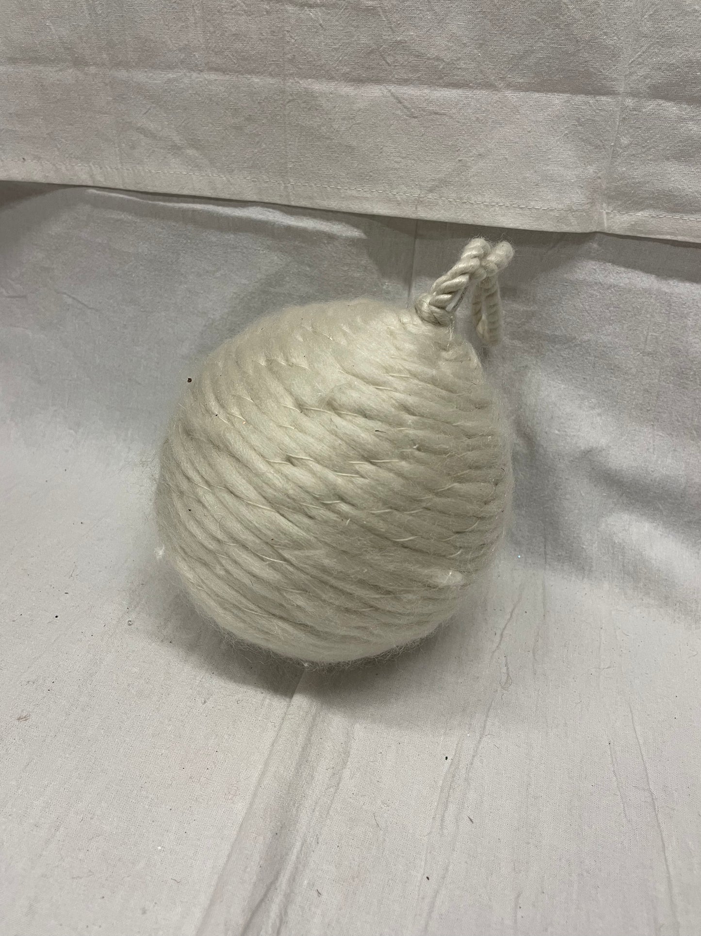 Soft Yarn Ball Ornament, Cream